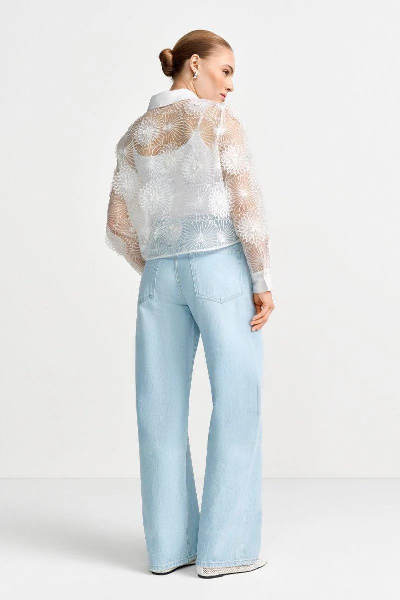 Hellblaue Wide-Leg-Jeans - Image 4