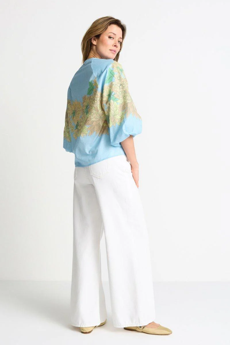 Ballonärmel-Bluse mit Print - Image 2