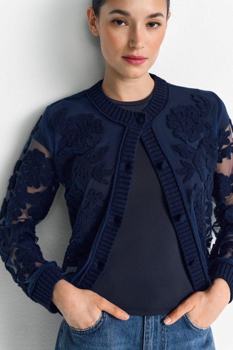 Strickjacke mit Blumenapplikation - Image 7