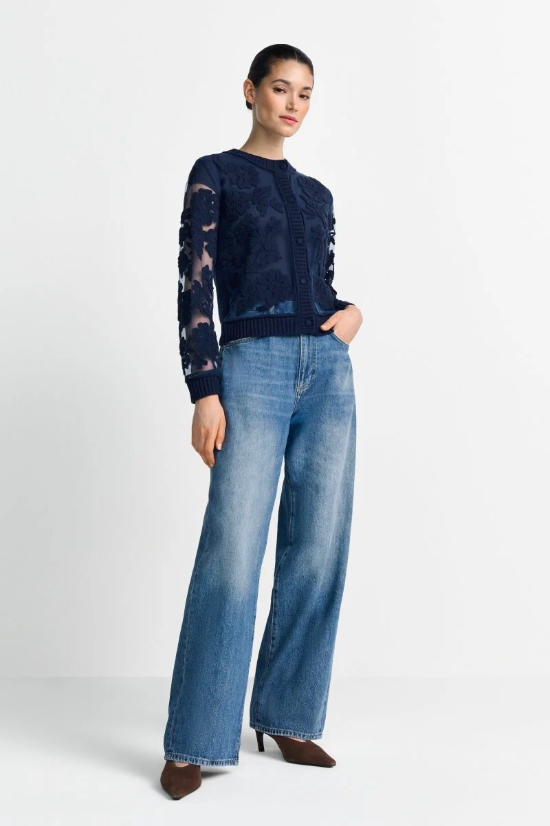 Strickjacke mit Blumenapplikation - Image 8