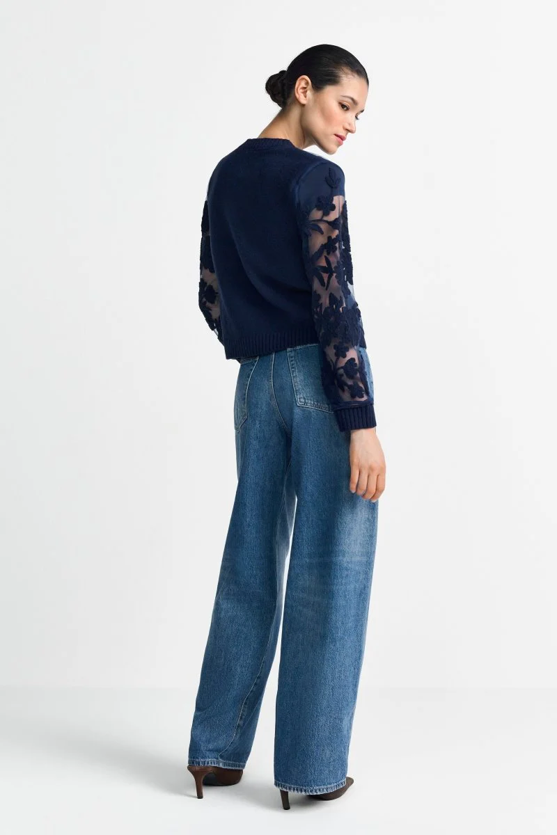 Strickjacke mit Blumenapplikation - Image 9