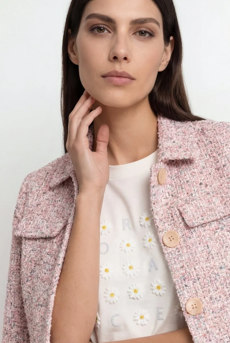 Bouclé-Jacke in cropped Länge - Image 4