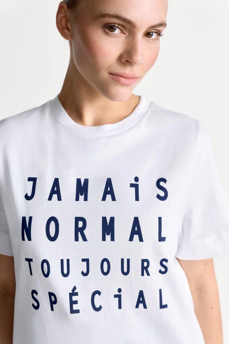 Weißes T-Shirt mit Slogan - Image 4
