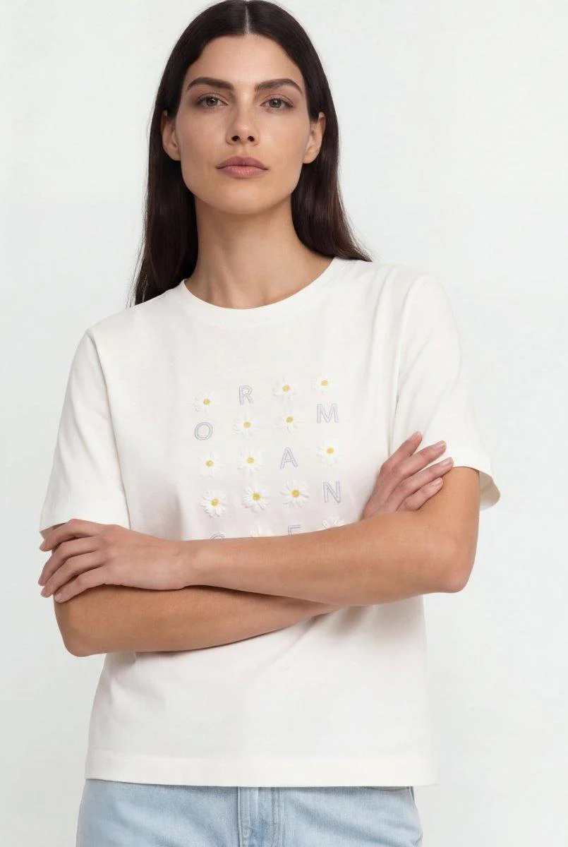 T-Shirt mit Blütenapplikation - Image 4