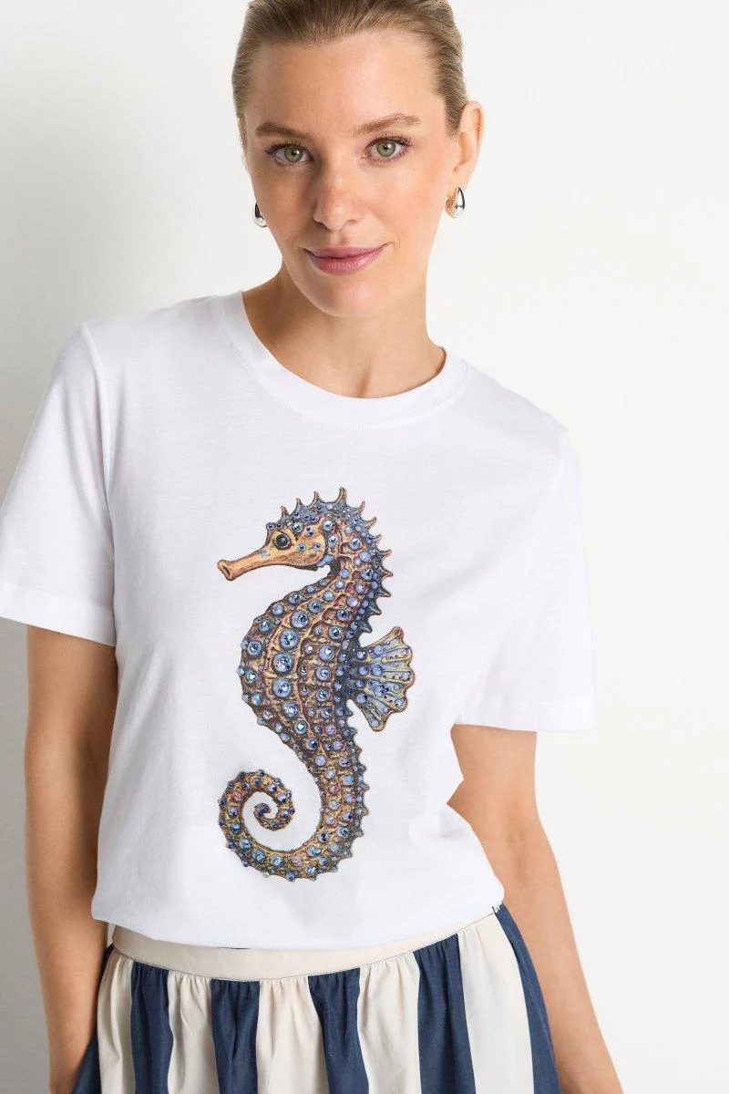 T-Shirt Seepferdchen-Print
