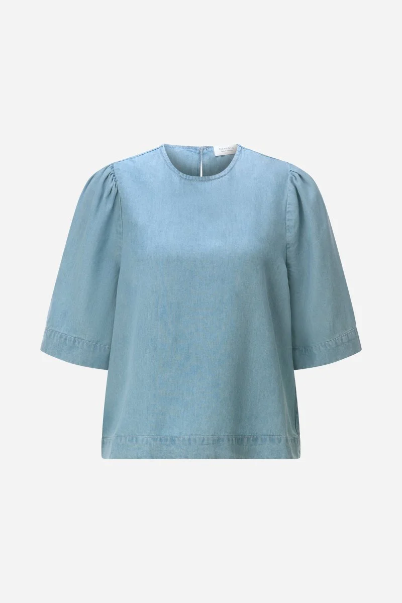 Kurzarmbluse im Denim-Look - Image 5