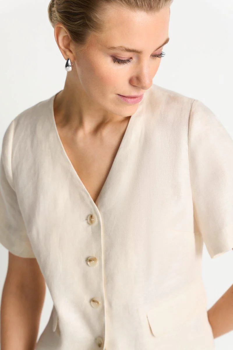 Kurzarm-Blazer aus Leinen - Image 4