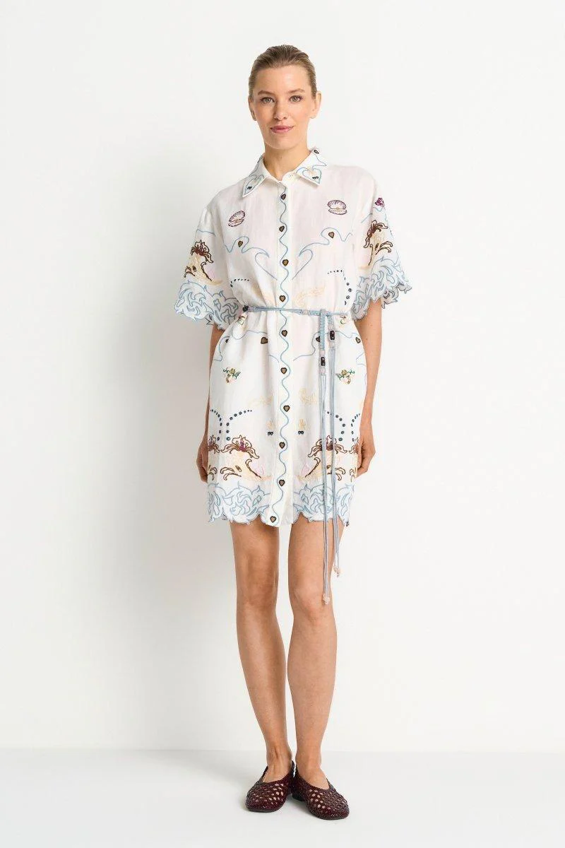 Hemdblusenkleid mit Muschelstickerei - Image 3