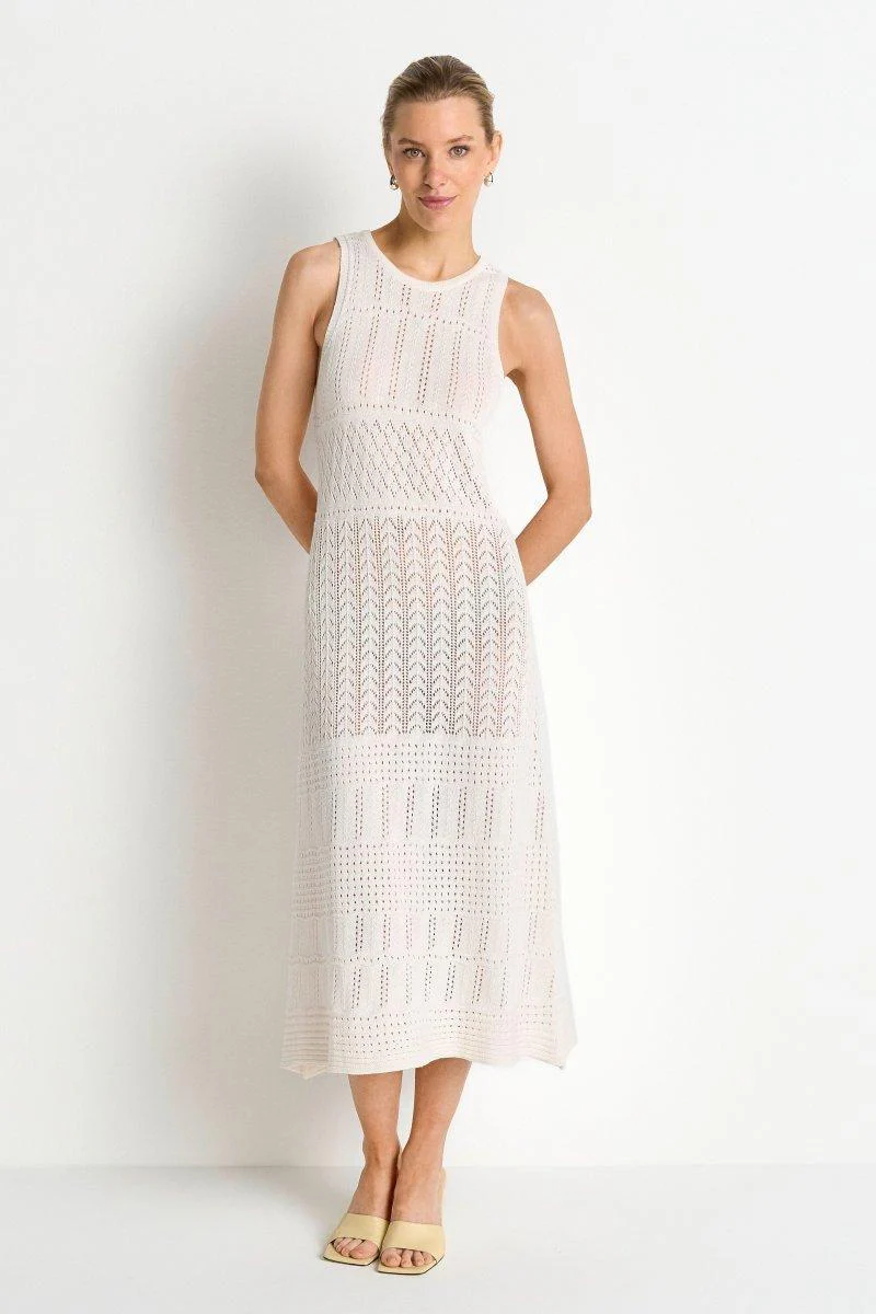 Ärmelloses Maxi-Strickkleid