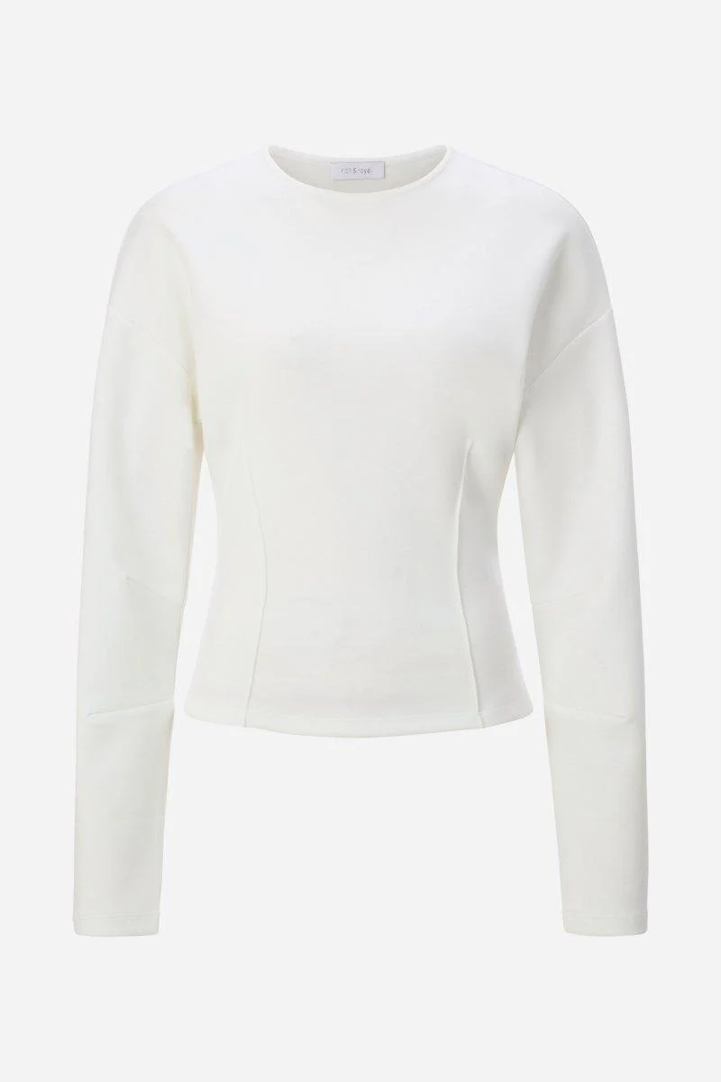 Cremefarbenes Sweatshirt mit Abnähern - Image 5