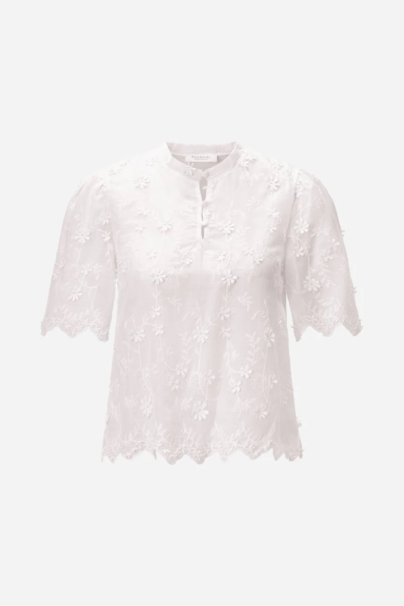 Weiße Bluse mit Stickerei - Image 5