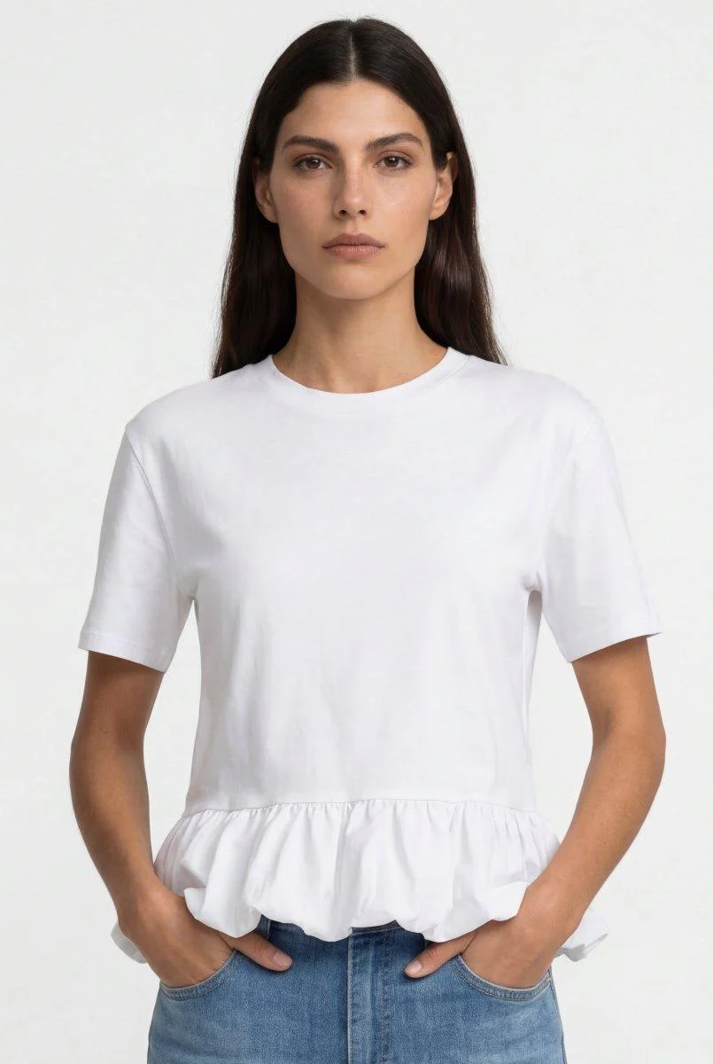 Shirt mit Volantsaum