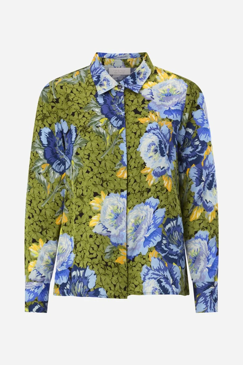 Bluse mit Pfingstrosenprint - Image 5