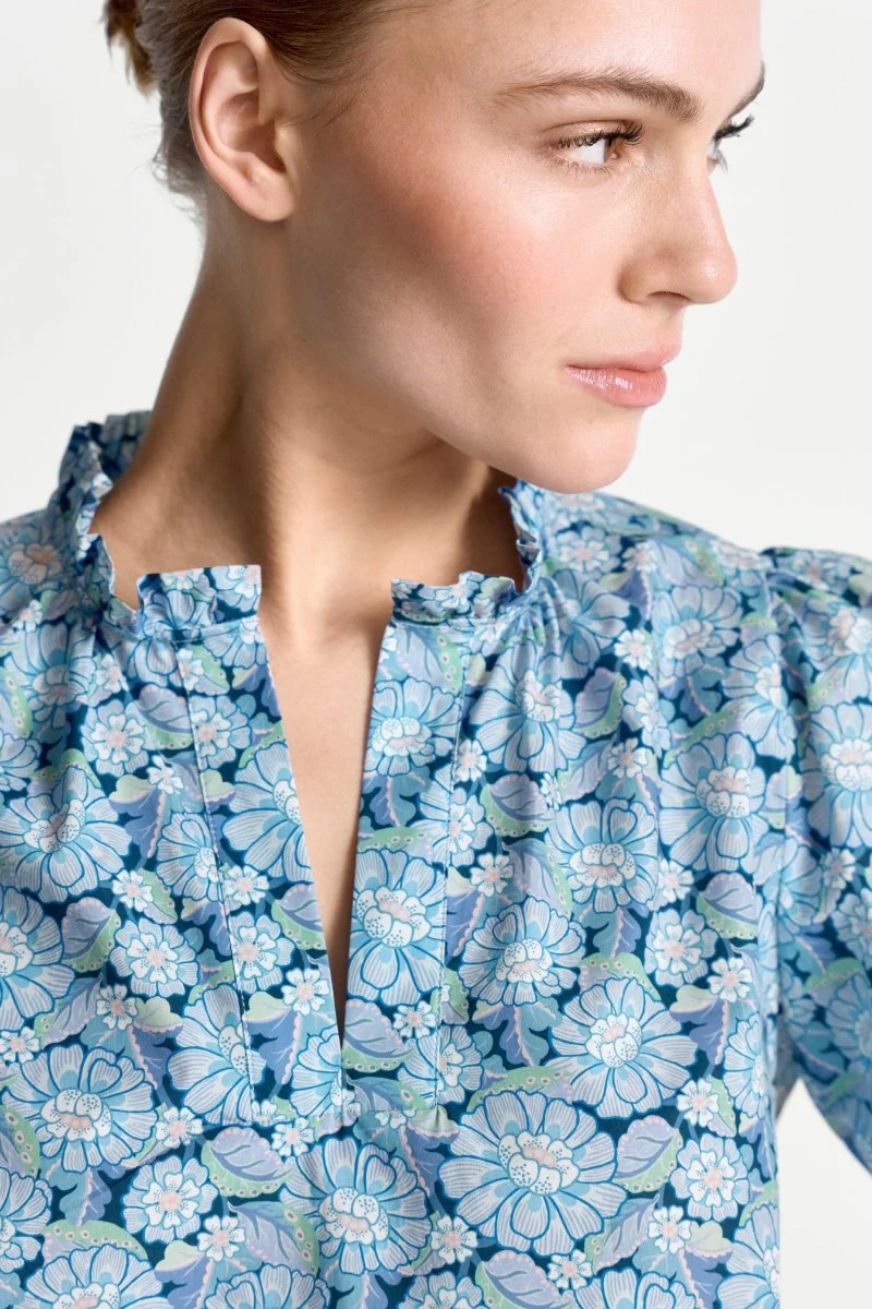 Bluse mit Rüschenkragen - Made with Liberty Fabric - Image 3