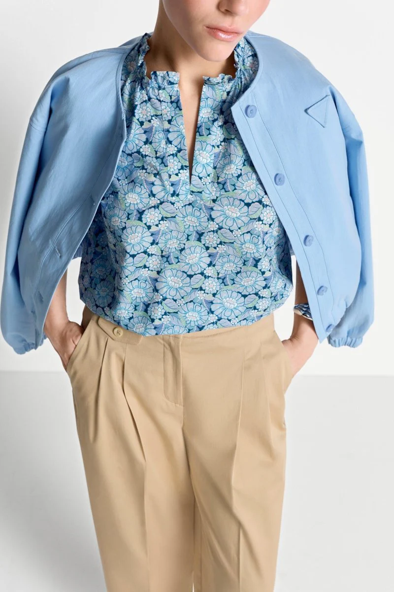 Bluse mit Rüschenkragen - Made with Liberty Fabric - Image 5