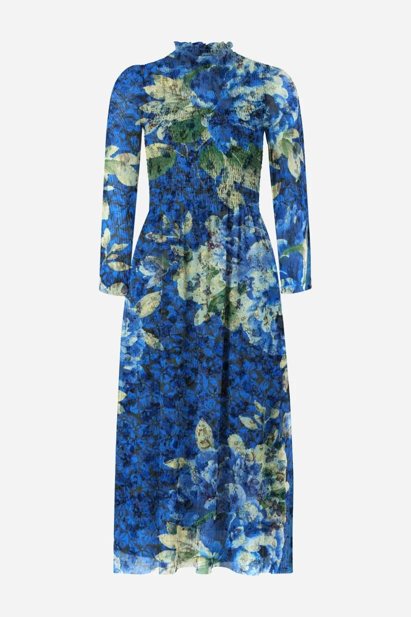 Gesmoktes Midikleid mit Rüschenkragen - Image 5