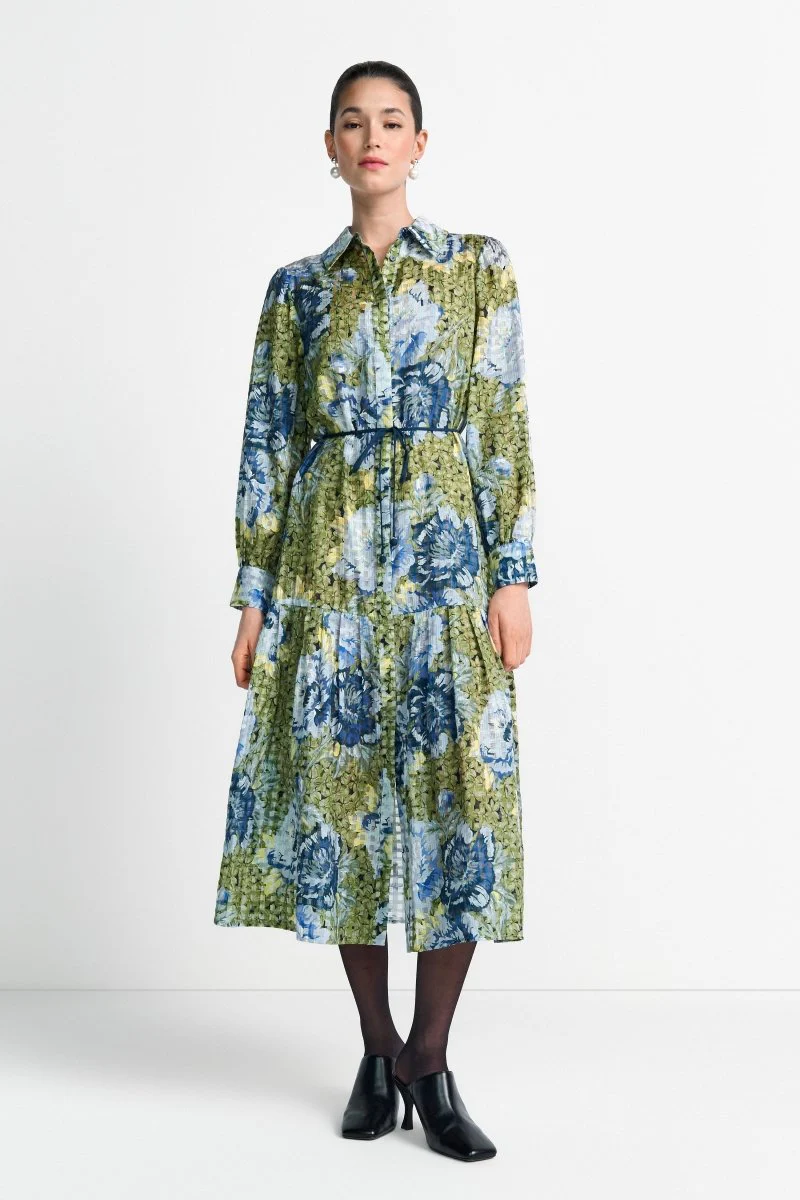 Hemdblusenkleid mit Print - Image 3