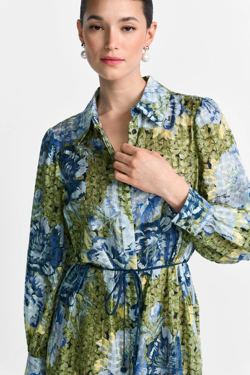 Hemdblusenkleid mit Print - Image 4