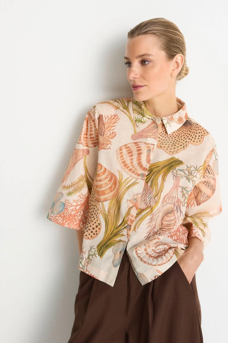 Hemdbluse mit Korallenprint - Image 3