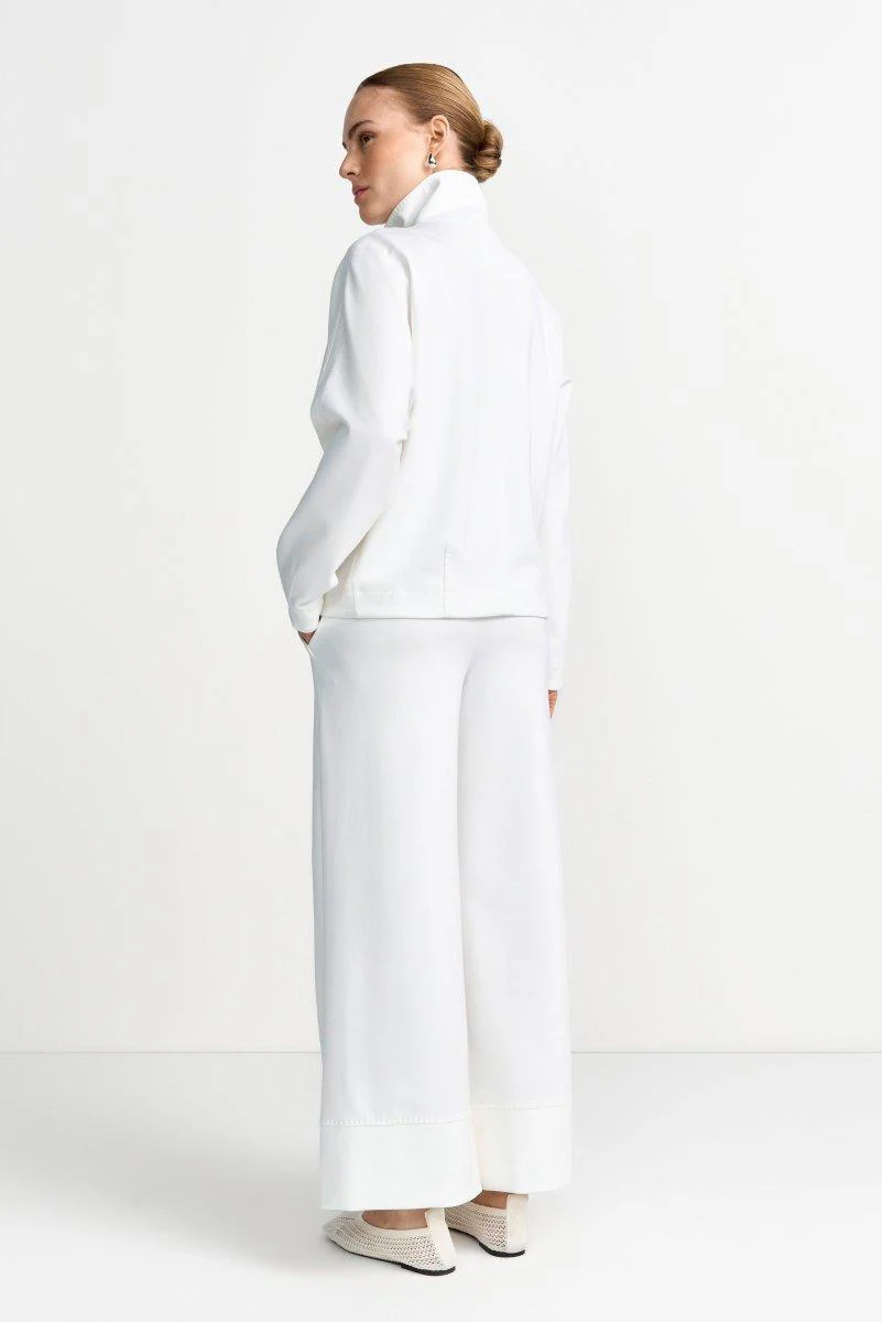 Weiße Zip-Jacke mit Stehkragen - Image 4