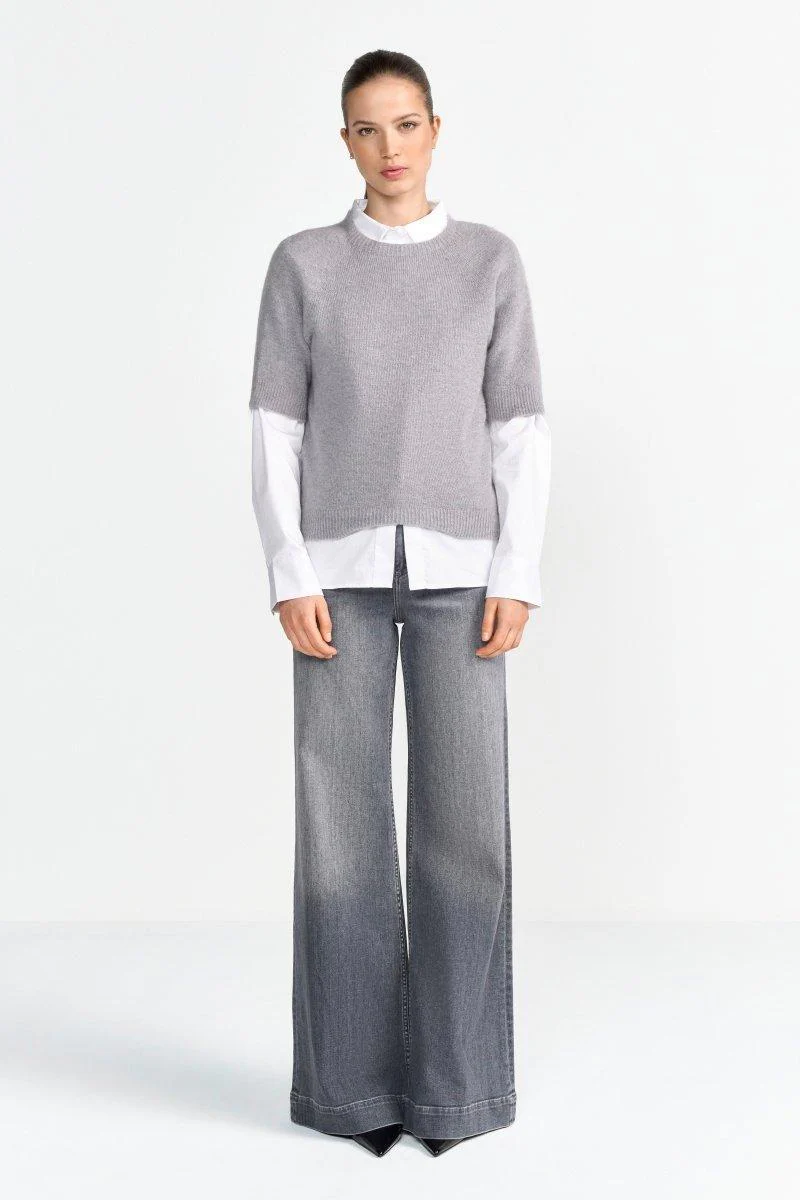 Kurzärmeliger Feinstrickpullover - Image 13