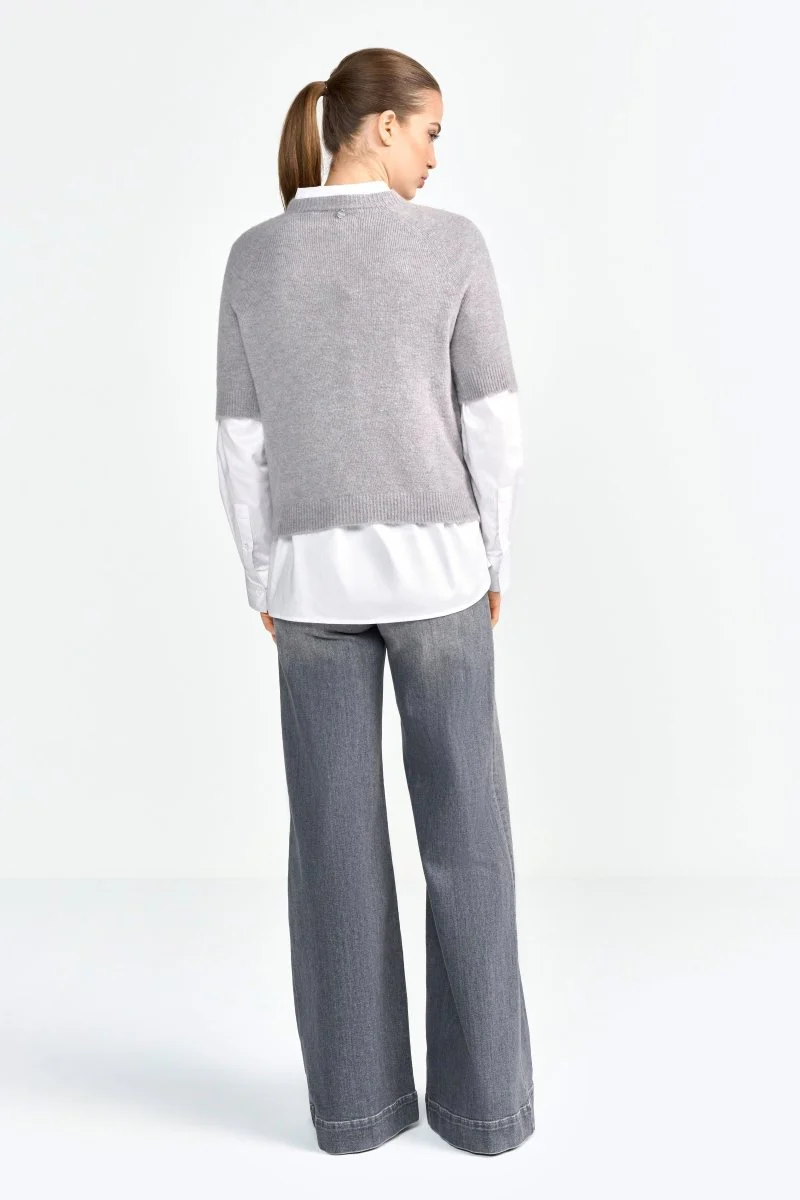 Kurzärmeliger Feinstrickpullover - Image 14