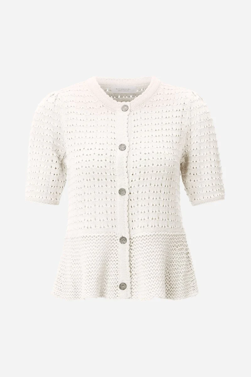 Ajour-Cardigan mit Peplum - Image 5