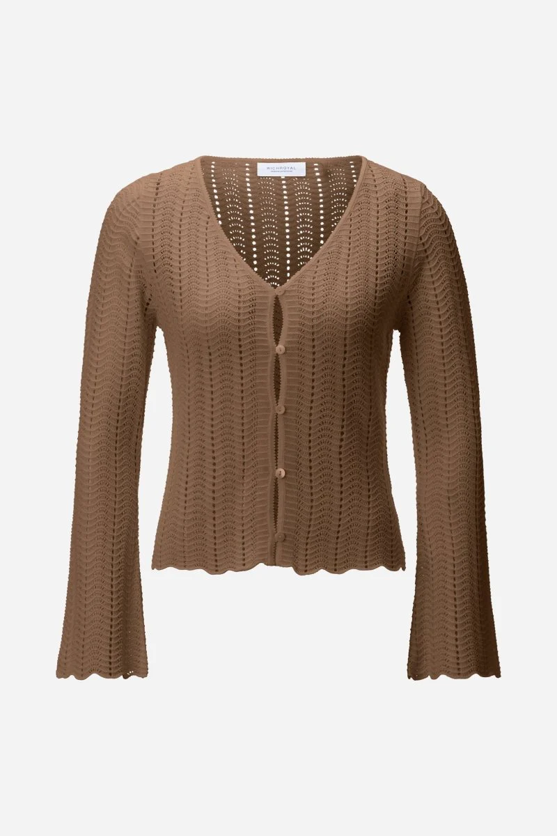 Ajour-Strickjacke mit Knöpfen - Image 5