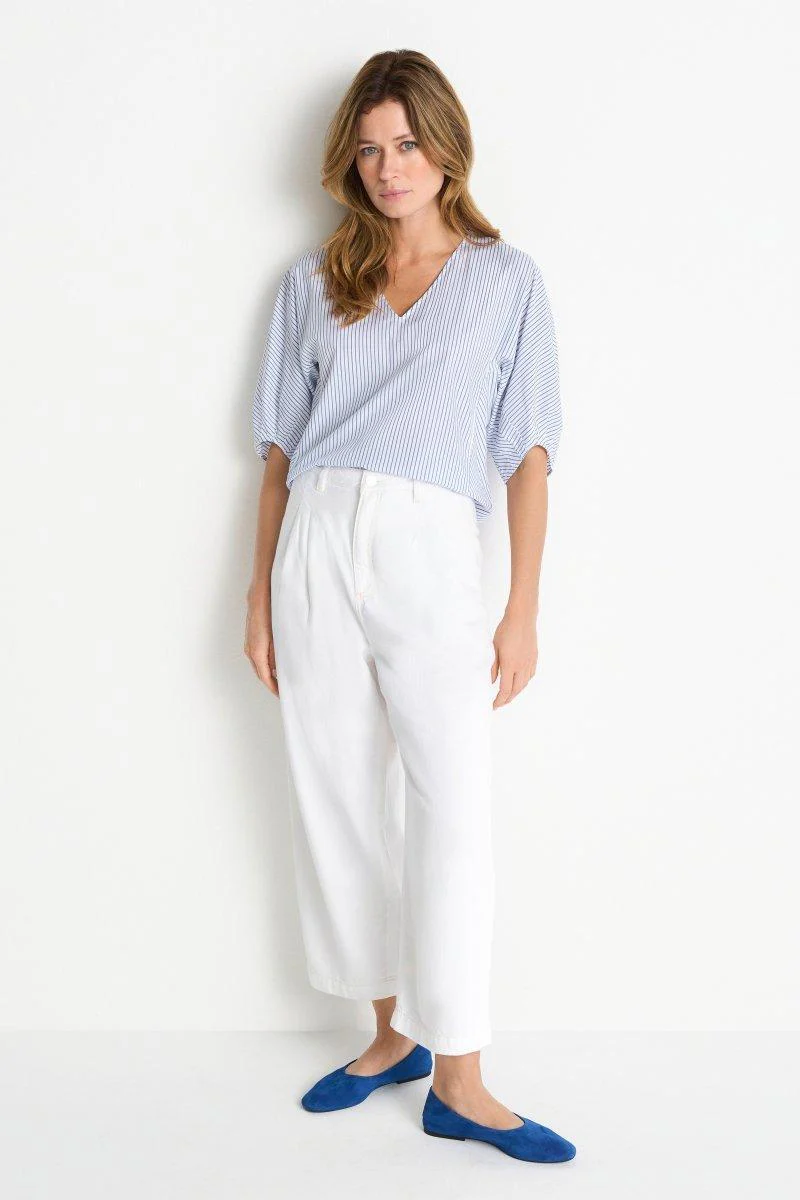 Gestreifte Crop-Bluse - Image 7