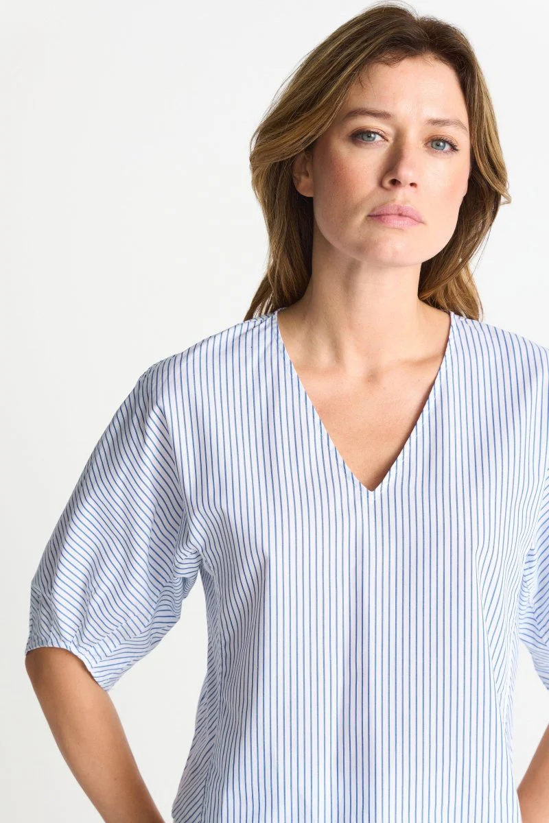 Gestreifte Crop-Bluse - Image 8