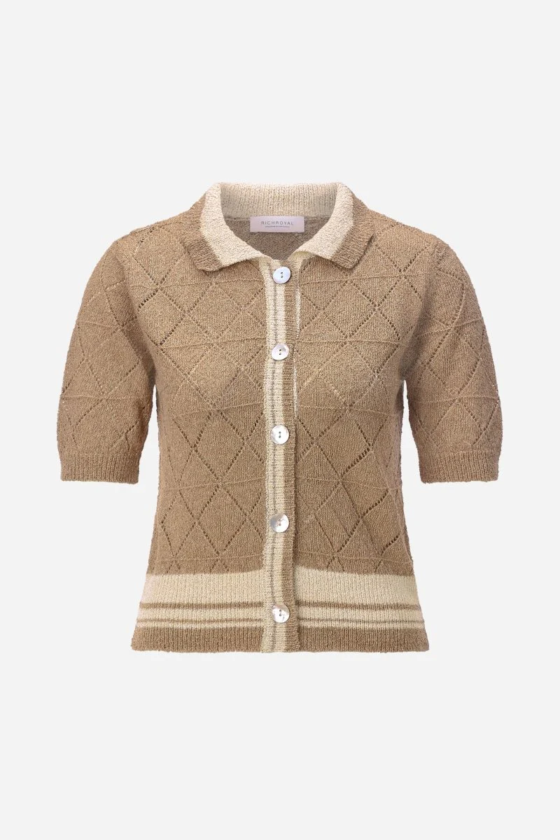 Ajour-Cardigan mit Polokragen - Image 11