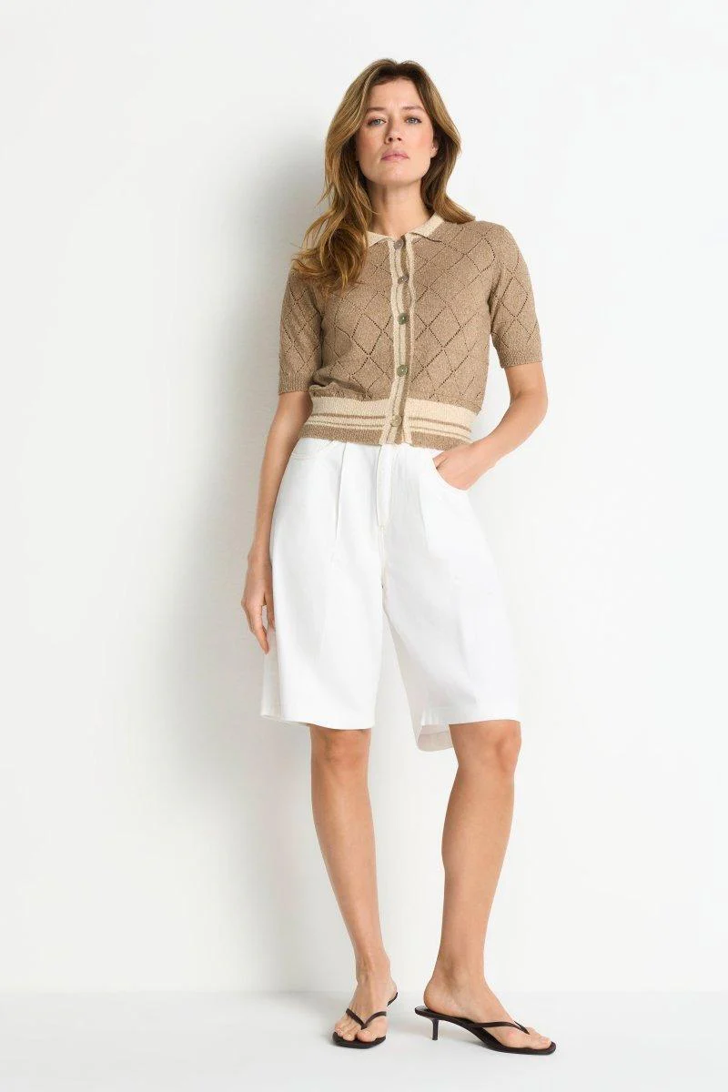 Ajour-Cardigan mit Polokragen - Image 8