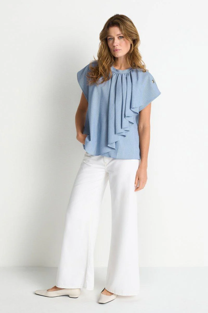 Volant-Bluse mit Schulterknöpfen - Image 4