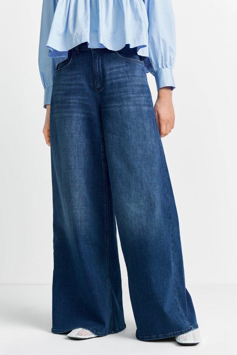 Dunkelblaue Wide-Leg-Jeans - Image 3