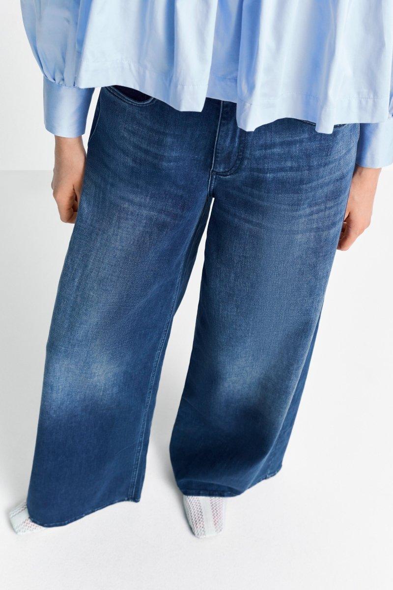 Dunkelblaue Wide-Leg-Jeans - Image 5