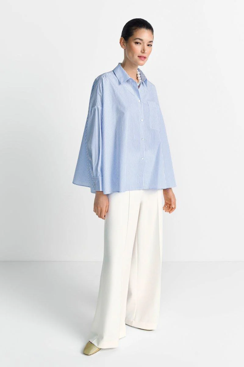 Gestreifte Oversize-Hemdbluse - Image 3