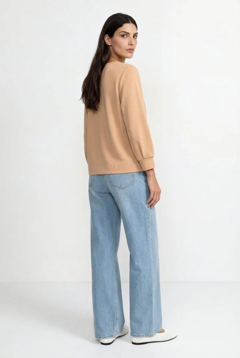 Jersey-Sweatshirt mit Puffärmeln - Image 4