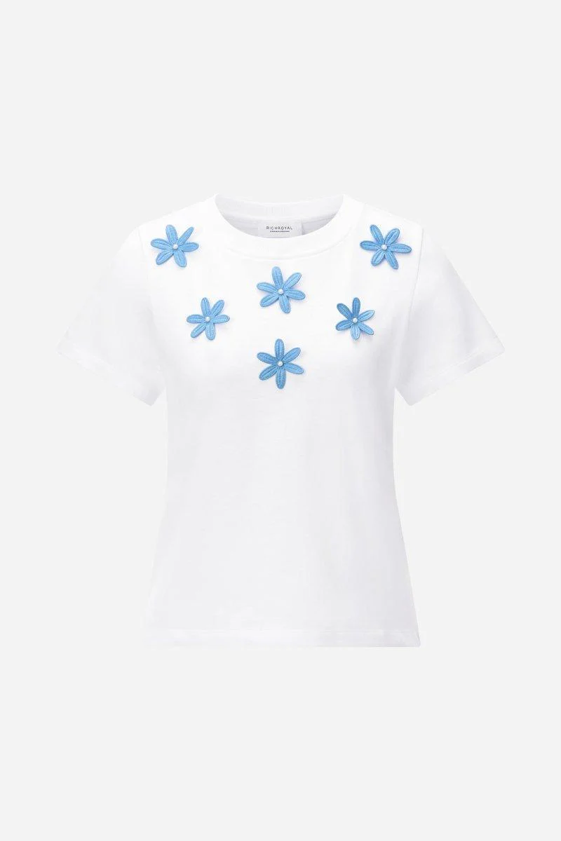T-Shirt mit Blumenstickerei - Image 5