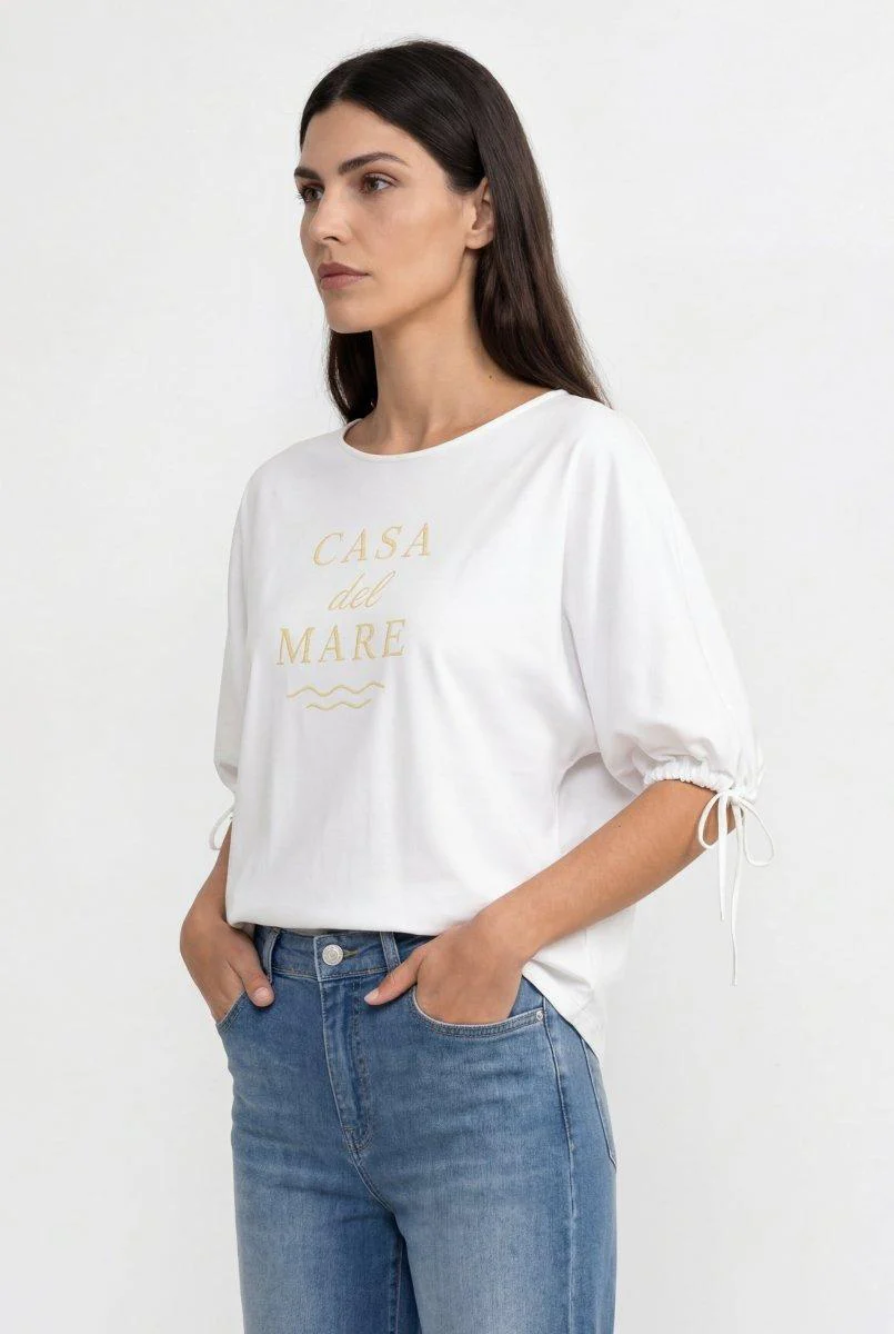 Crop-Top mit Schriftzug